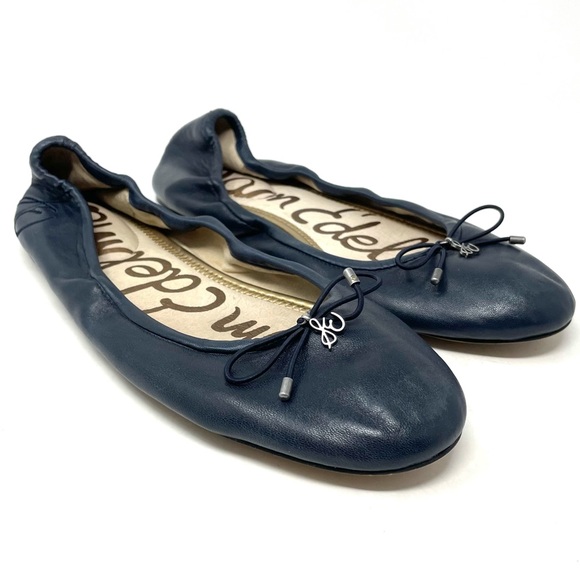 Sam Edelman Felicia Navy Nappa Leather Ballet Flats Size 9.5/ 41 - Picture 6 of 16